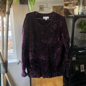 Purple velvet sweater